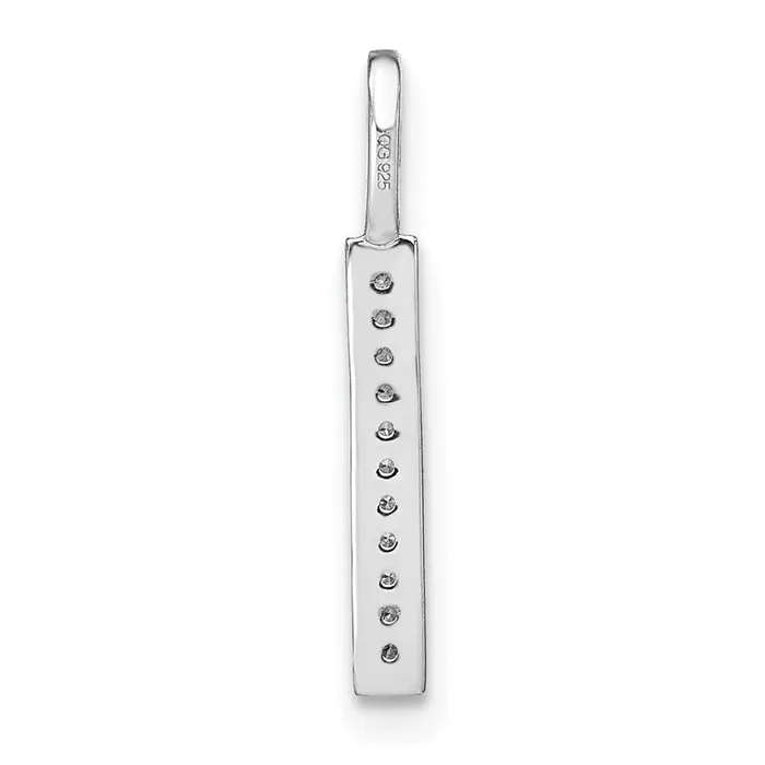 TreasureFineJewelers 14K White Gold Diamond Lower Case Letter L Initial Pendant Necklaces