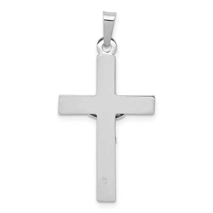 TreasureFineJewelers 14k White Gold INRI Crucifix Charm Charm Necklaces