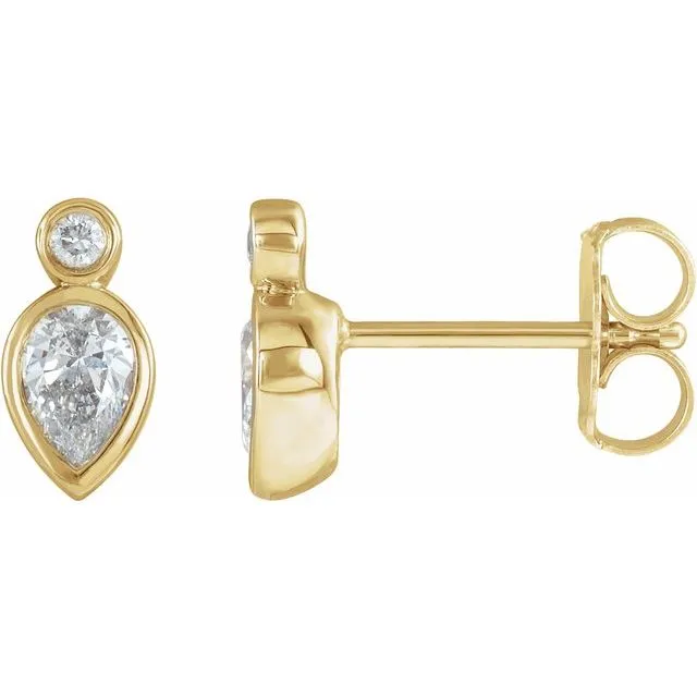 TreasureFineJewelers 14K Yellow 13 CTW Diamond BezelSet Earrings Earrings TreasureFineJewelers 14K Yellow 13 CTW Diamond BezelSet Earrings Earrings