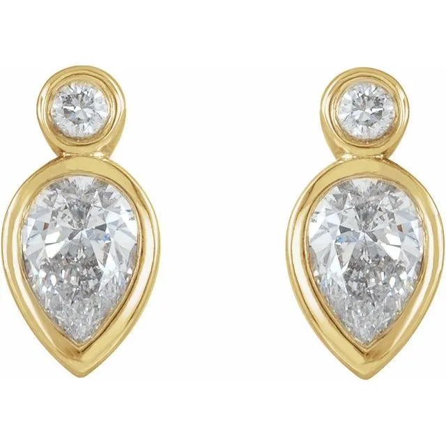TreasureFineJewelers 14K Yellow 13 CTW Diamond BezelSet Earrings Earrings