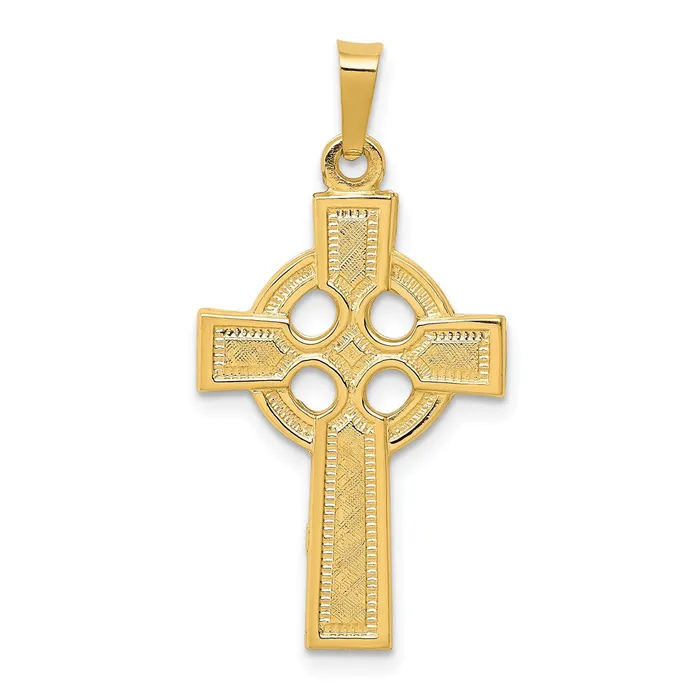 TreasureFineJewelers 14k Yellow Gold Celtic Cross Charm Charm Necklaces