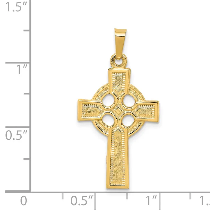 TreasureFineJewelers 14k Yellow Gold Celtic Cross Charm Charm Necklaces