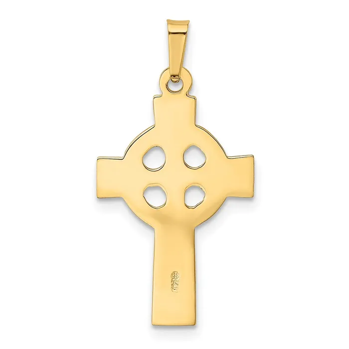 TreasureFineJewelers 14k Yellow Gold Celtic Cross Charm Charm Necklaces