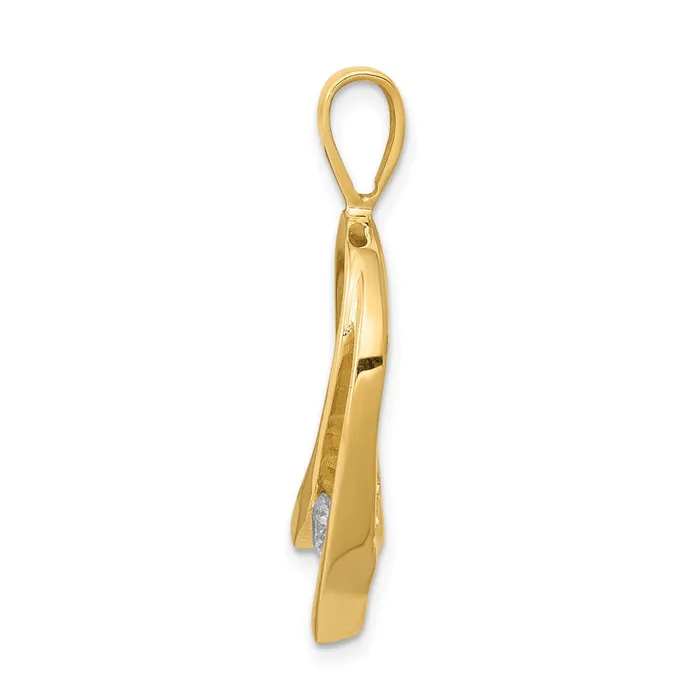 TreasureFineJewelers 14k Yellow Gold Holds 14mm stone A Diamond Slide Earrings