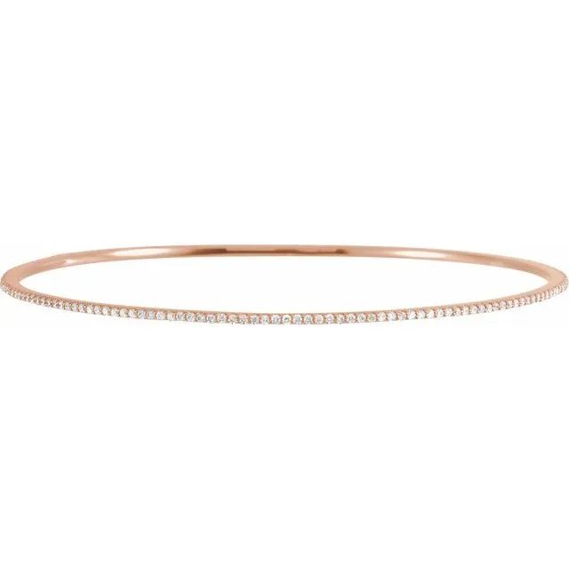 TreasureFineJewelers Bracelets 14K Rose Gold 1 CTW LabGrown Diamond Stackable Bangle 8 Bracelet TreasureFineJewelers Bracelets 14K Rose Gold 1 CTW LabGrown Diamond Stackable Bangle 8 Bracelet