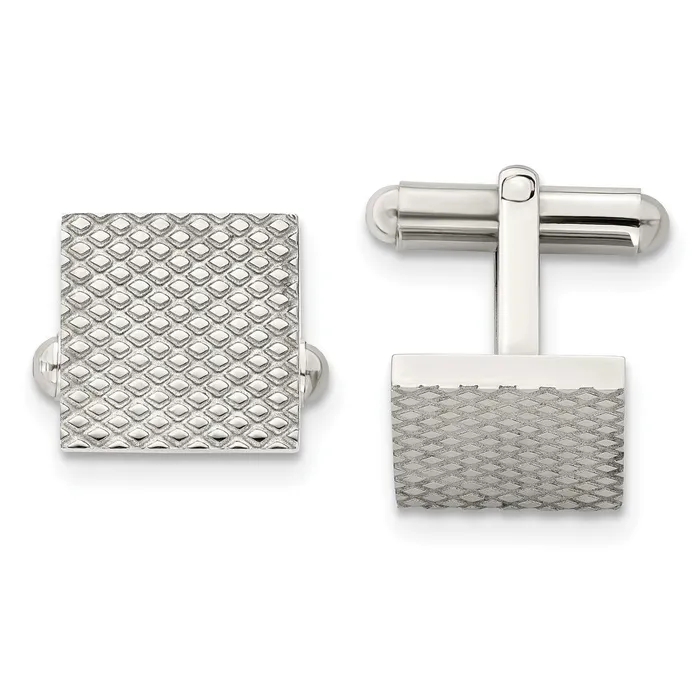 TreasureFineJewelers Bracelets Chisel Stainless Steel Polished and Textured Cufflinks TreasureFineJewelers Bracelets Chisel Stainless Steel Polished and Textured Cufflinks