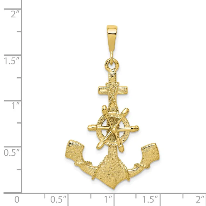 TreasureFineJewelers Charm Necklaces 10k Anchor Charm