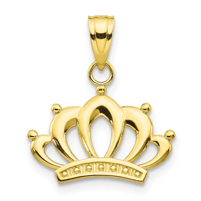 TreasureFineJewelers Charm Necklaces 10k Crown Charm