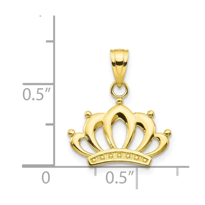 TreasureFineJewelers Charm Necklaces 10k Crown Charm