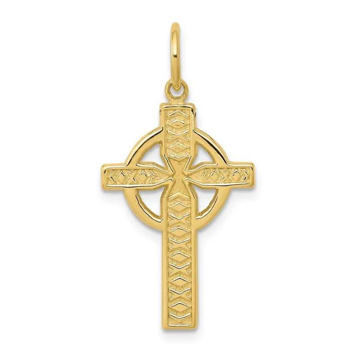 TreasureFineJewelers Charm Necklaces 10K Iona Cross Charm