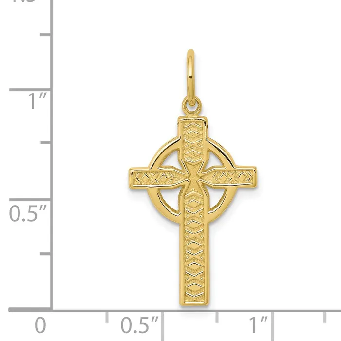 TreasureFineJewelers Charm Necklaces 10K Iona Cross Charm