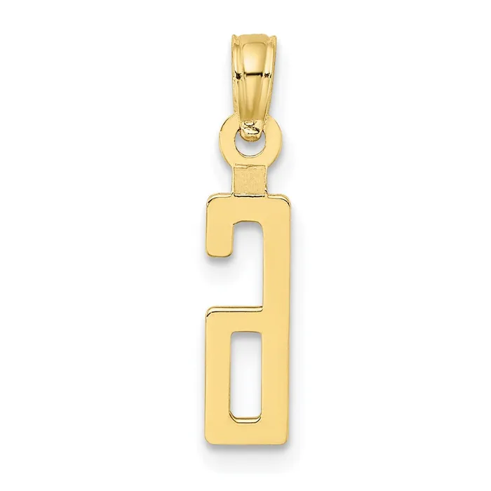 TreasureFineJewelers Charm Necklaces 10K Number 6 Block Charm
