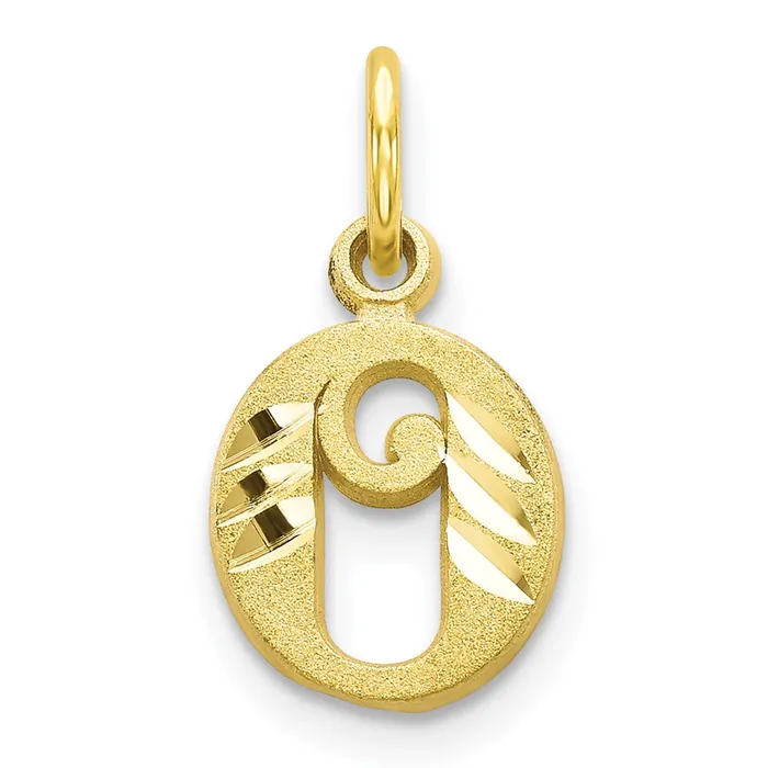 TreasureFineJewelers Charm Necklaces 10k Yellow Gold Initial O Charm