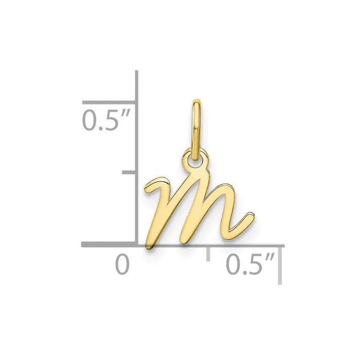 TreasureFineJewelers Charm Necklaces 10k Yellow Gold Upper case Letter M Initial Charm