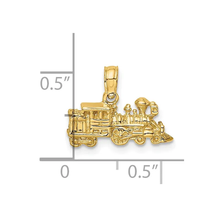TreasureFineJewelers Charm Necklaces 14k 3D Miniature Train Charm