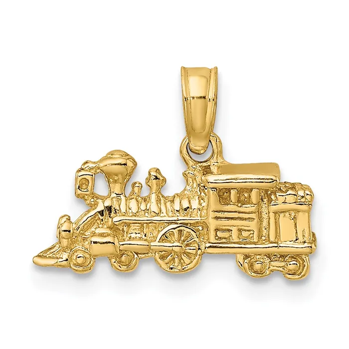 TreasureFineJewelers Charm Necklaces 14k 3D Miniature Train Charm