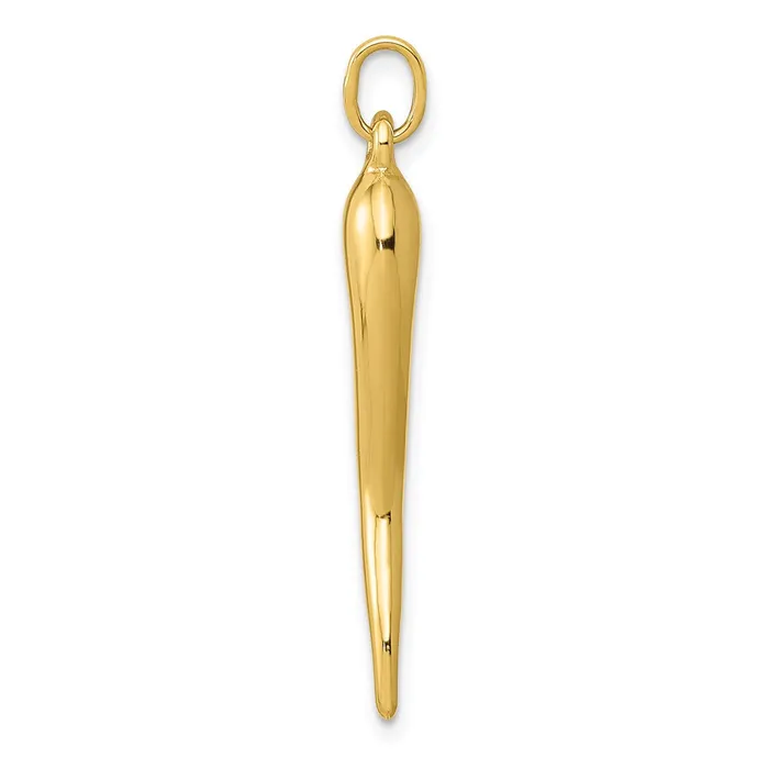 TreasureFineJewelers Charm Necklaces 14k 3D Italian Horn Charm