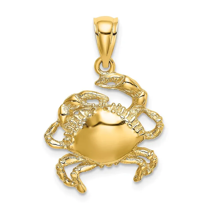TreasureFineJewelers Charm Necklaces 14K Crab Charm