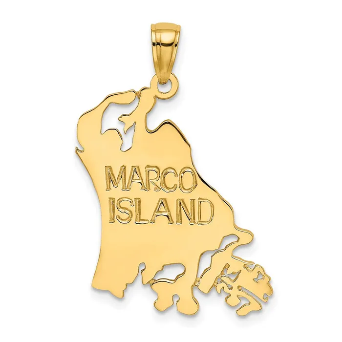 TreasureFineJewelers Charm Necklaces 14k Cut Out MARCO ISLAND Charm