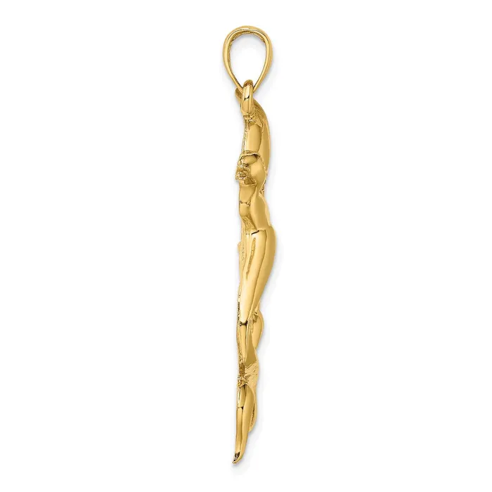 TreasureFineJewelers Charm Necklaces 14K Duck Flying From Willow Charm