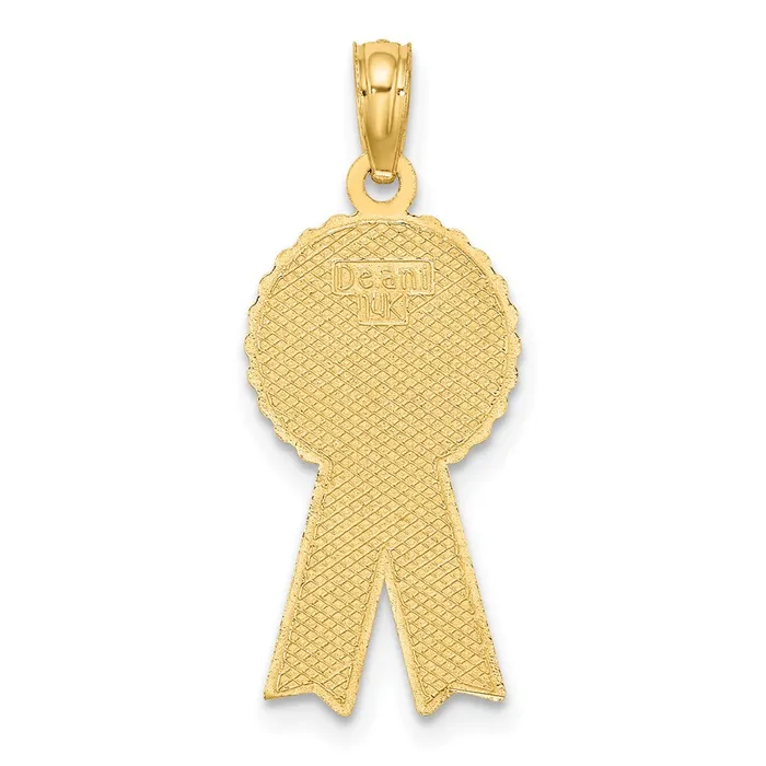 TreasureFineJewelers Charm Necklaces 14K Enamel BIRTHDAY BOY Blue Ribbon Charm
