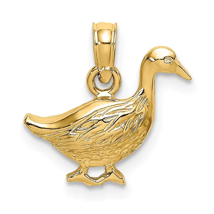 TreasureFineJewelers Charm Necklaces 14K Goose Charm