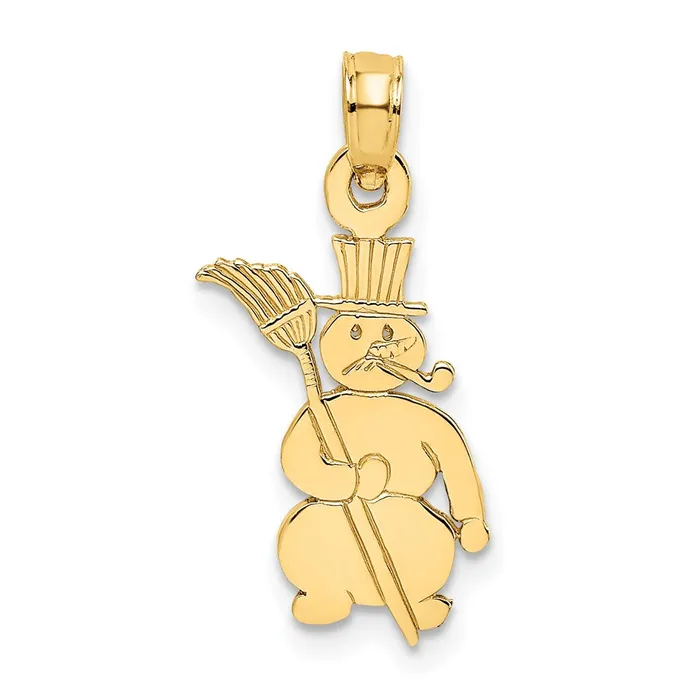 TreasureFineJewelers Charm Necklaces 14k Polished Snowman Charm