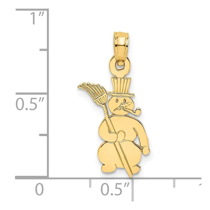 TreasureFineJewelers Charm Necklaces 14k Polished Snowman Charm