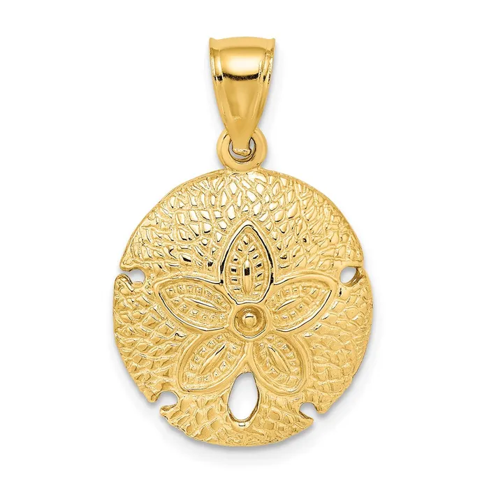 TreasureFineJewelers Charm Necklaces 14K Sand Dollar Charm