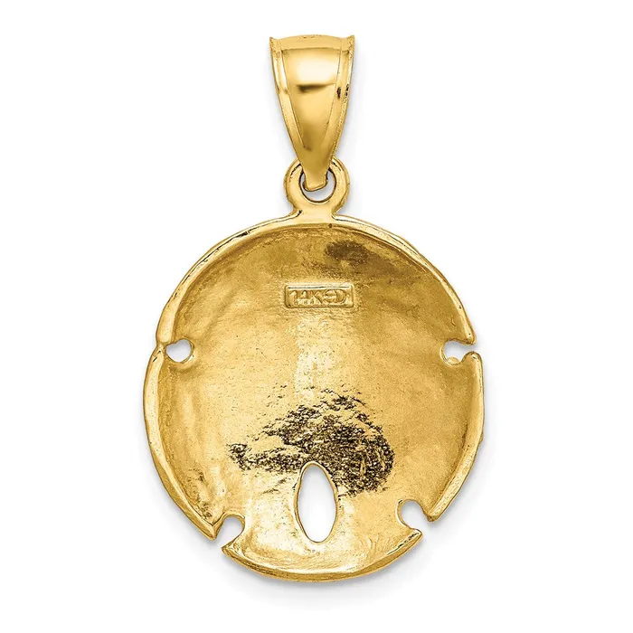 TreasureFineJewelers Charm Necklaces 14K Sand Dollar Charm