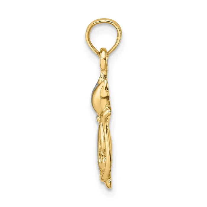 TreasureFineJewelers Charm Necklaces 14k w Rhodium Polished Cat and Kitten Charm