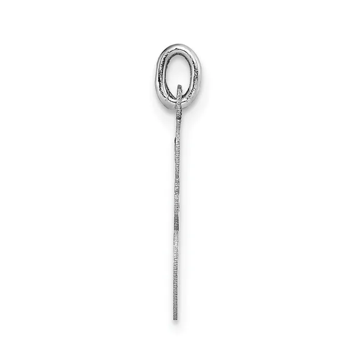 TreasureFineJewelers Charm Necklaces 14k White Gold Medium Script Letter E Initial Charm
