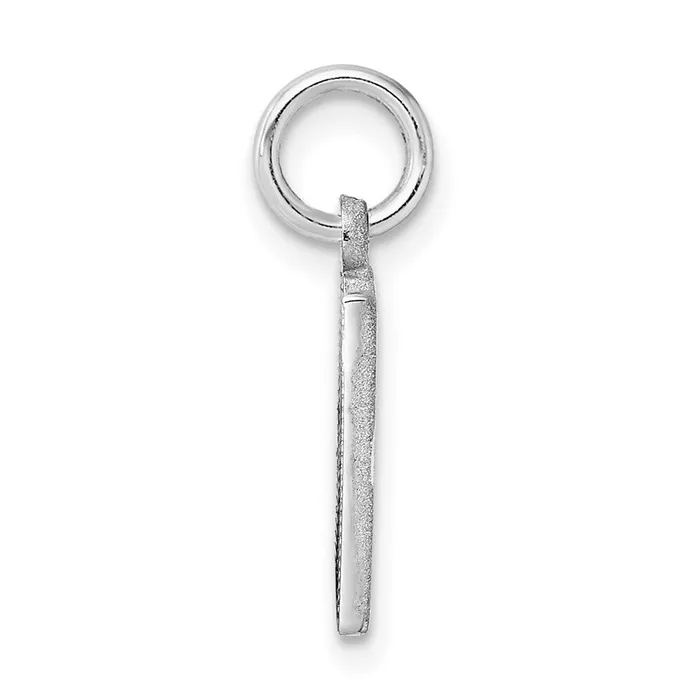 TreasureFineJewelers Charm Necklaces 14k White Gold Satin Diamondcut Letter W Initial Charm