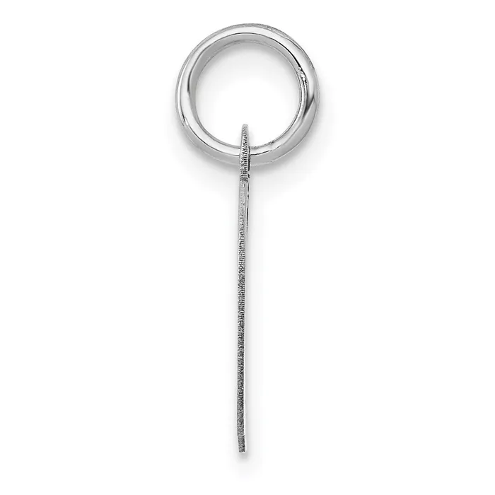 TreasureFineJewelers Charm Necklaces 14k White Gold Small Fancy Script Letter D Initial Charm