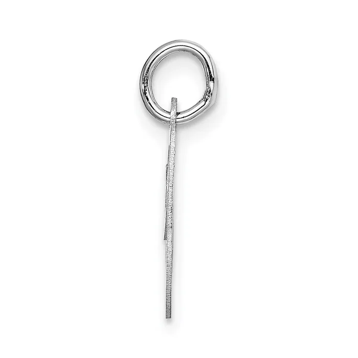 TreasureFineJewelers Charm Necklaces 14k White Gold Small Fancy Script Letter O Initial Charm