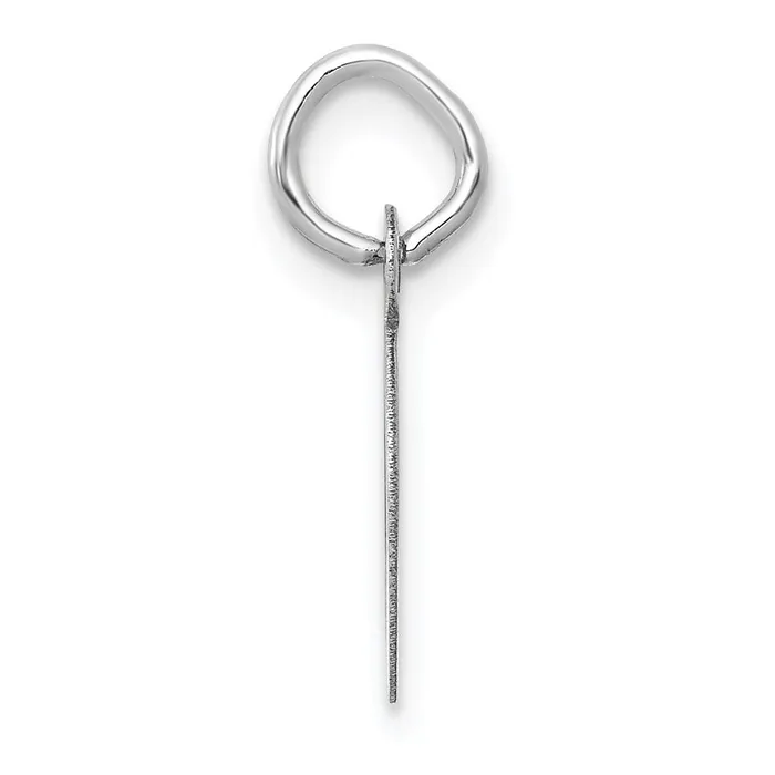 TreasureFineJewelers Charm Necklaces 14k White Gold Small Slanted Block Letter D Initial Charm