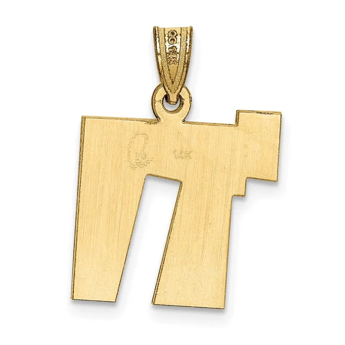 TreasureFineJewelers Charm Necklaces 14k White Gold Solid Satin Chai Charm