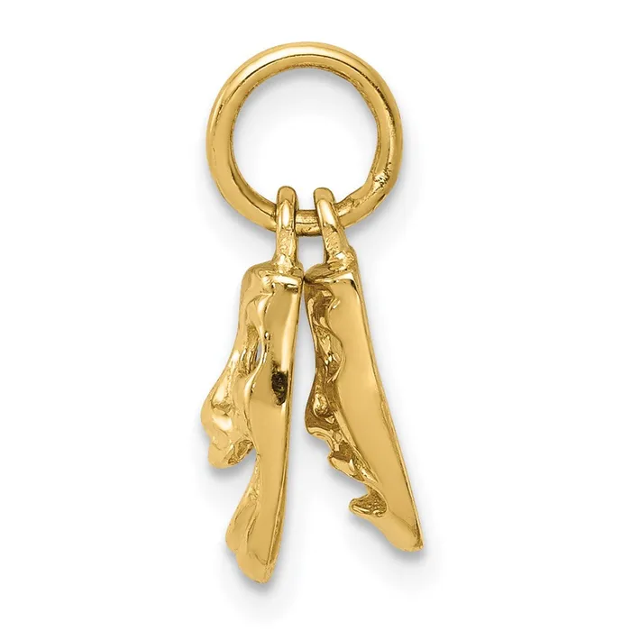 TreasureFineJewelers Charm Necklaces 14k Yellow Gold ComedyTragedy 2Piece Charm