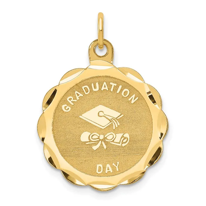 TreasureFineJewelers Charm Necklaces 14k Yellow Gold GRADUATION DAY Charm