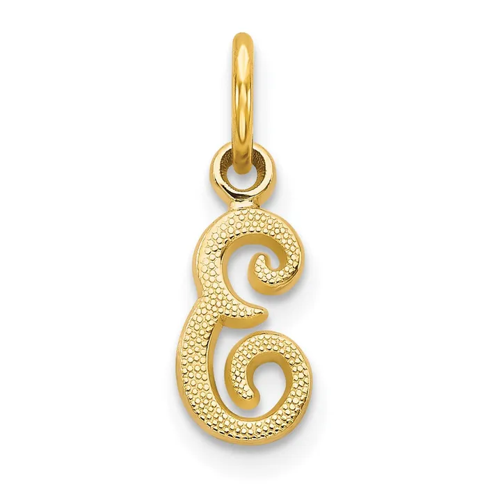 TreasureFineJewelers Charm Necklaces 14k Yellow Gold Script Letter E Initial Charm TreasureFineJewelers Charm Necklaces 14k Yellow Gold Script Letter E Initial Charm