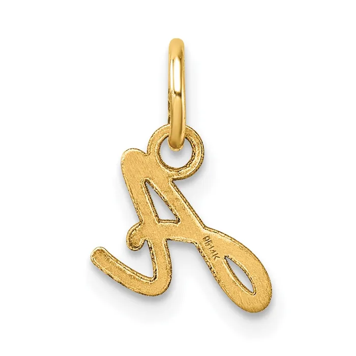 TreasureFineJewelers Charm Necklaces 14k Yellow Gold Uppercase Letter A Initial Charm