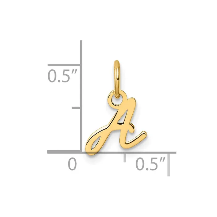 TreasureFineJewelers Charm Necklaces 14k Yellow Gold Uppercase Letter A Initial Charm