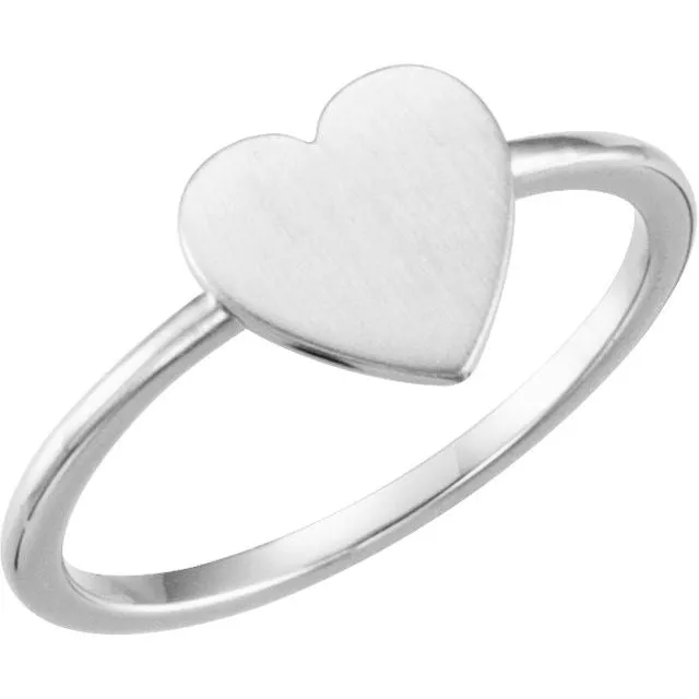 TreasureFineJewelers Continuum Sterling Silver Heart Engravable Ring Rings TreasureFineJewelers Continuum Sterling Silver Heart Engravable Ring Rings
