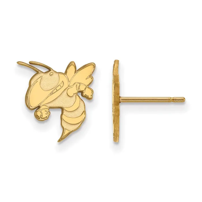 TreasureFineJewelers Earrings 10k Gold Georgia Tech Yellow Jacket Small Post Earrings TreasureFineJewelers Earrings 10k Gold Georgia Tech Yellow Jacket Small Post Earrings