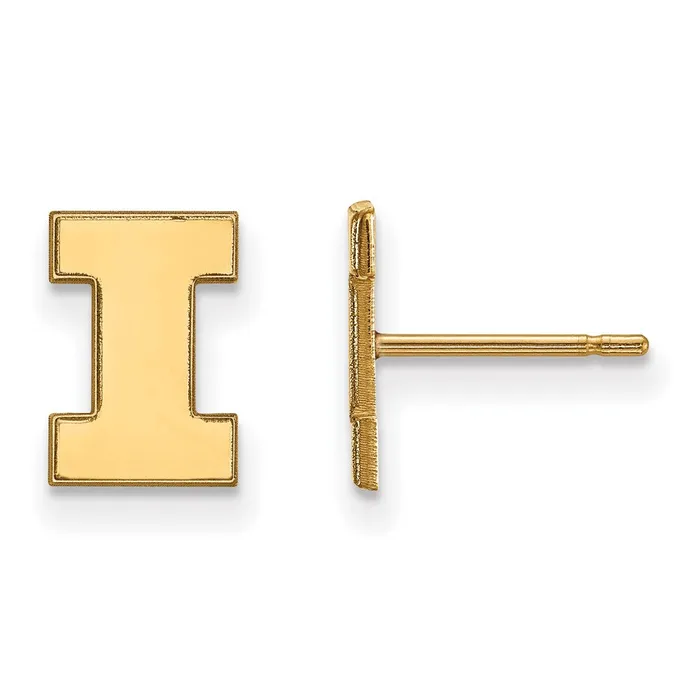 TreasureFineJewelers Earrings 10K Yellow Gold University of Illinois XS Post Earrings TreasureFineJewelers Earrings 10K Yellow Gold University of Illinois XS Post Earrings