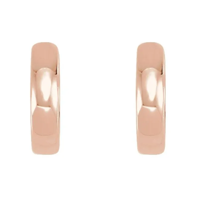 TreasureFineJewelers Earrings 14K Rose Gold 10 mm Hinged Huggie Hoop Earrings