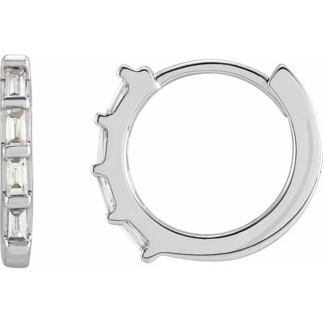 TreasureFineJewelers Earrings 14K White Gold 110 CTW Natural Diamond Huggie Earrings TreasureFineJewelers Earrings 14K White Gold 110 CTW Natural Diamond Huggie Earrings