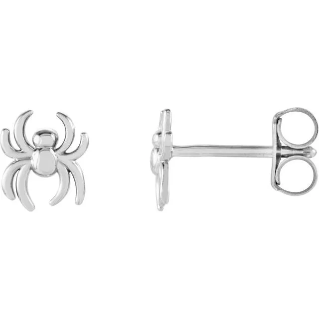 TreasureFineJewelers Earrings 14K White Gold 63x56 mm Spider Earrings