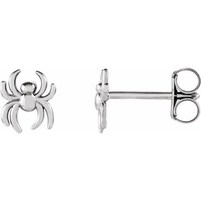 TreasureFineJewelers Earrings 14K White Gold 63x56 mm Spider Earrings
