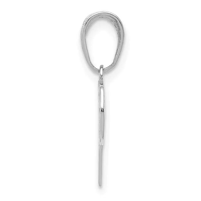 TreasureFineJewelers Earrings 14K White Gold Basketball Hoop And Ball Pendant